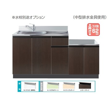 Comfy series(コンフィシリーズ) コンロ台付き流し台 CF デッキ出し水栓+据置型加熱機器用コンロ台 イースタン工業