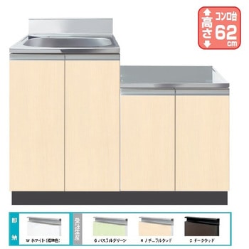 Comfy series(コンフィシリーズ) コンロ台付き流し台 CY 壁出し水栓+据置型加熱機器用薄型コンロ台 イースタン工業