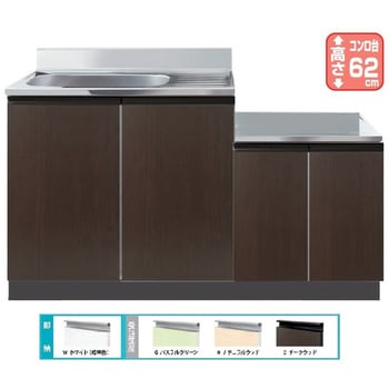 Comfy series(コンフィシリーズ) コンロ台付き流し台 CY 壁出し水栓+据置型加熱機器用薄型コンロ台 イースタン工業