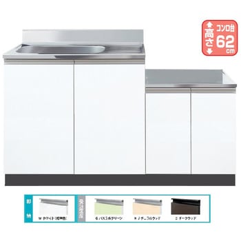 Comfy series(コンフィシリーズ) コンロ台付き流し台 CY 壁出し水栓+据置型加熱機器用薄型コンロ台 イースタン工業