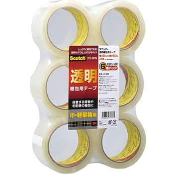 透明梱包用テープ6巻パック 3M(スリーエム)