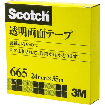 665-3-24 3M スリーエム スコッチ 透明両面テープ ライナーなし 1巻 スリーエム(3M) 【通販モノタロウ】
