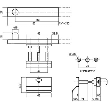 表示付スライドラッチ(非常解錠機能・ツマミ付) SYS(シブタニ)