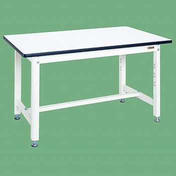 中量作業台 抗菌パールホワイト(KF/400kg/ポリエステル天板/H700/固定式) サカエ