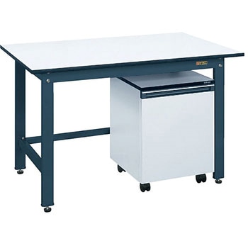 軽量作業台(KK/350kg/ポリエステル天板/H740/キャビネットワゴン付) サカエ