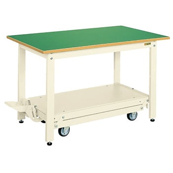 軽量作業台(KK/350kg/サカエリューム天板/H740/ペダル昇降移動式) サカエ
