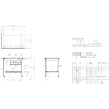 一人用作業台(CPタイプ/耐荷重350kg/サカエリューム天板/H740/3方パネル付) サカエ