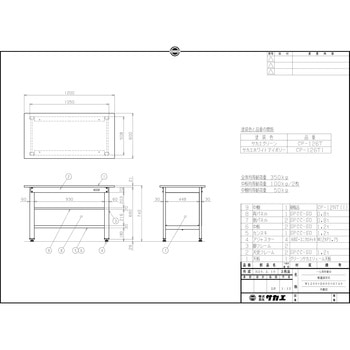 一人用作業台(CPタイプ/耐荷重350kg/サカエリューム天板/H740/3方パネル付) サカエ