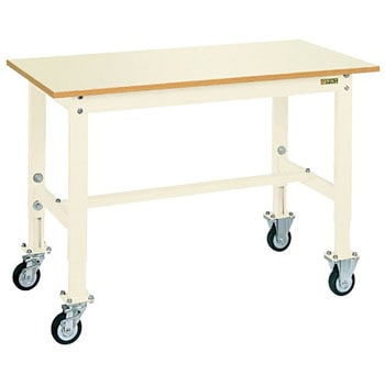 重量セルワーク作業台(TKK6/耐荷重200kg/ポリエステル天板/H725～925/キャスター付) サカエ