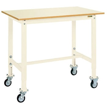 重量セルワーク作業台(TKK8/耐荷重200kg/ポリエステル天板/H925～1125/キャスター付) - サカエ