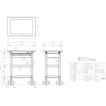 スーパースペシャルワゴン(SSWタイプ/ゴム車/引出・天板付) 均等荷重150kg 高さ880mm間口750mm奥行500mm SSW-112RCT