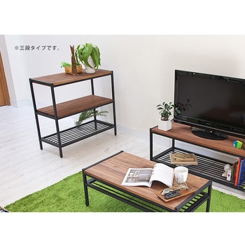 PR-860-4BRN 天然木製シェルフ 住まいスタイル ブラウン/ブラック色 4