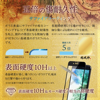 iPhone SE (第3世代)/iPhone SE (第2世代)/iPhone 8/iPhone 7/6s/6 ガラスフィルム「GOD GLASS 超凰神」 不壊 全画面保護 ソフトフレーム ブルーライトカット GOD GLASS