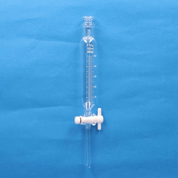 Fine透明摺円筒分液 目盛付平栓TF活栓 TGK(東京硝子器械)