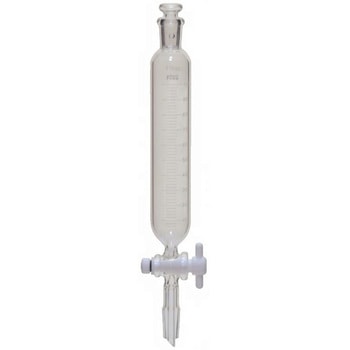 Fine透明円筒分液 50mL目付平栓TF活栓下15 TGK(東京硝子器械)