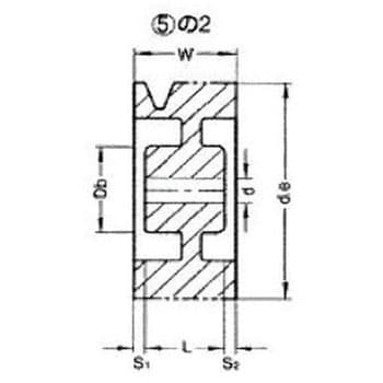 8×B2 NS 標準 Vプーリー B-2 1個 カネミツ 【通販サイトMonotaRO】