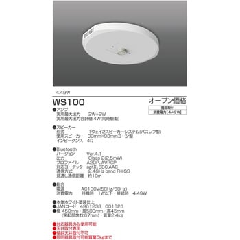 WS100 照明用ワイヤレススピーカー 1台 タキズミ(TAKIZUMI) 【通販