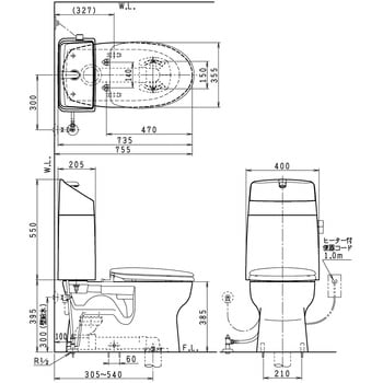 BMシリーズ 組合せトイレ リフォーム305-540mm Janis(ジャニス工業