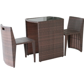 ラタン調コンパクトテーブル3点セット「リゾモダン」 住まいスタイル