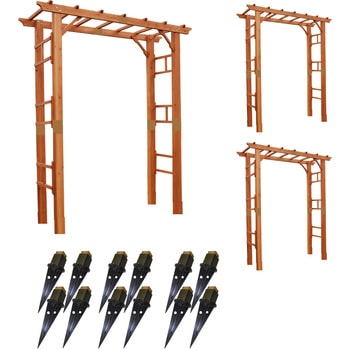 天然木製フレックスパーゴラアーチ190 (埋め込み金具セット) - 住まいスタイル