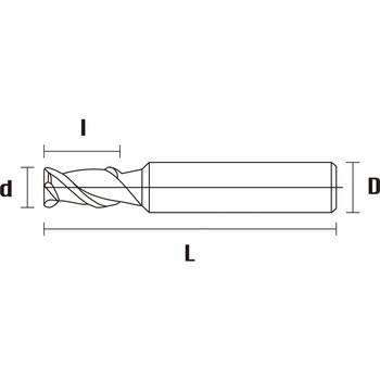 樹脂・アルミ加工用 超硬 小径スクエアエンドミル 2枚刃 LV ENDMILL
