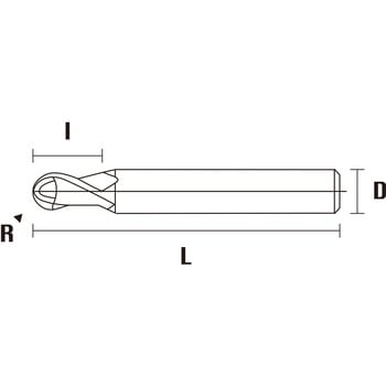 樹脂・アルミ加工用 超硬ボールエンドミル 2枚刃 - LV ENDMILL