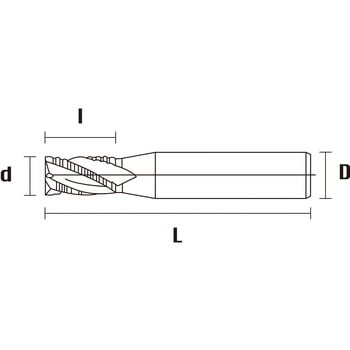 超硬ラフィングエンドミル 4枚刃 AlCrコーティング LV ENDMILL