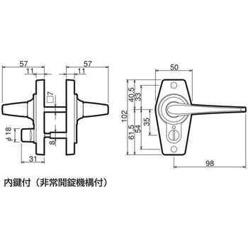 ホームレバー表示錠(塗装ブラウン) GIKEN(川口技研)