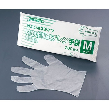 HDポリエチレン手袋 M 200枚入 ジャパックス