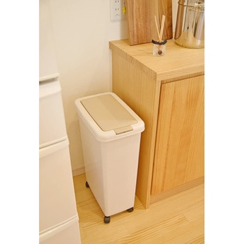 ダストボックススリムプッシュ30L ライトグレー - サンコープラスチック