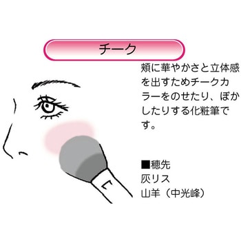 化粧筆 ハイグレードタイプ 臙脂 チークL あかしや