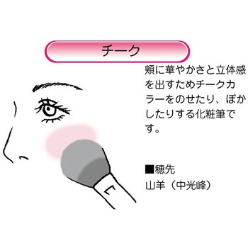 化粧筆 ベーシックタイプ チークS あかしや