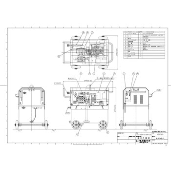 高圧洗浄機 (モータ駆動・タンク付・高所揚水タイプ) 三相200V HPJ型 鶴見製作所