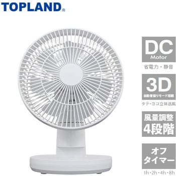 SF-DKL150WT 3Dデスクファン TOPLAND ハネ径17cm SF-DKL150WT - 【通販