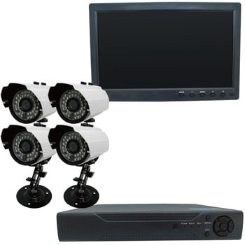 SEC-S-4C-10L-500 30万画素屋外型防犯カメラ(4台)・録画機(HDD500GB ...