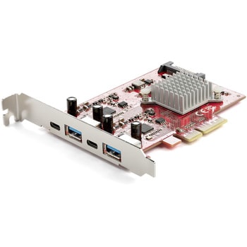 PEXUSB312A2C2V 4ポート増設PCI USB 3.1 Gen2拡張カード/PCIデュアルコントローラ/2x USB-C + 2x USB-A/フルプロファイル 1個 StarTech.com