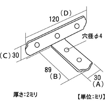 モリギン ユニクロ横折T型金具 ACE(エース)
