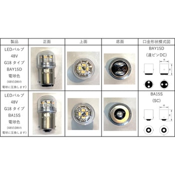 LEDバルブ 48V G18 ケリー電気産業