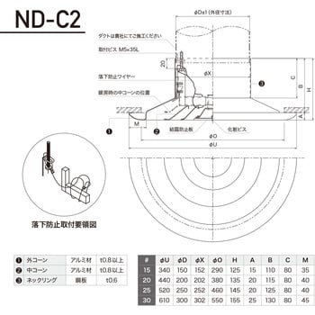 ND-C2 #30.0 結露防止型 シーリングディフューザー 丸形多層コーン吹出口 ND-C2型 1台 空研工業 【通販モノタロウ】