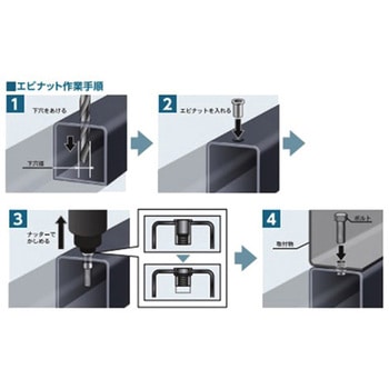 かしめナット(アルミ製) エスコ