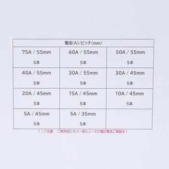 5A-75A 銅つめ付ヒューズセット エスコ