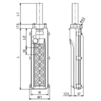 エスコ 10A 3P三相 押しボタン開閉器(鉄製) 1個 EA940DF-62