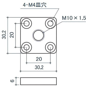 30角用 エンドプレート(M10x1.5) エスコ