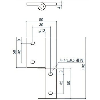 30角用アルミ旗丁番(右用) エスコ