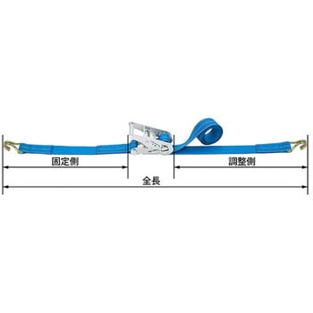 35mmx6.0m/ 509kg ベルト荷締機 両端フック型 エスコ ESCO EA982RH-6-