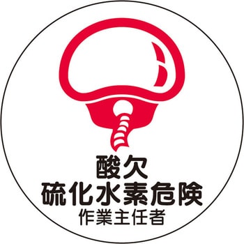 ヘルメットステッカー(酸欠硫化水素危険～ エスコ