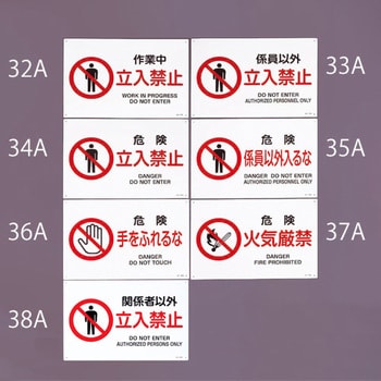 JIS安全標識板 [関係者以外立入禁止] エスコ