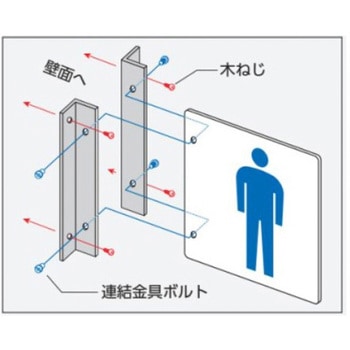 トイレ表示板(突き出し型/男性表示) エスコ