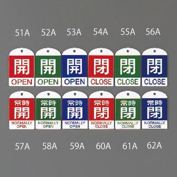 [英語表記付] バルブ開閉札(常時開) エスコ