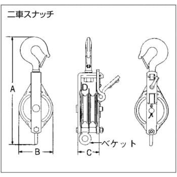強力型滑車(2車) エスコ